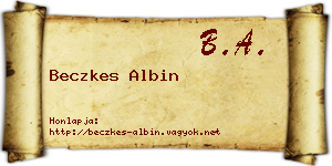 Beczkes Albin névjegykártya